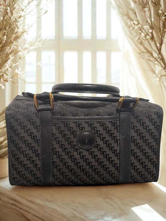 Gucci Handbags - Vintage Gucci Accessory Collection Boston Bag Black GG Jacquard Canvas